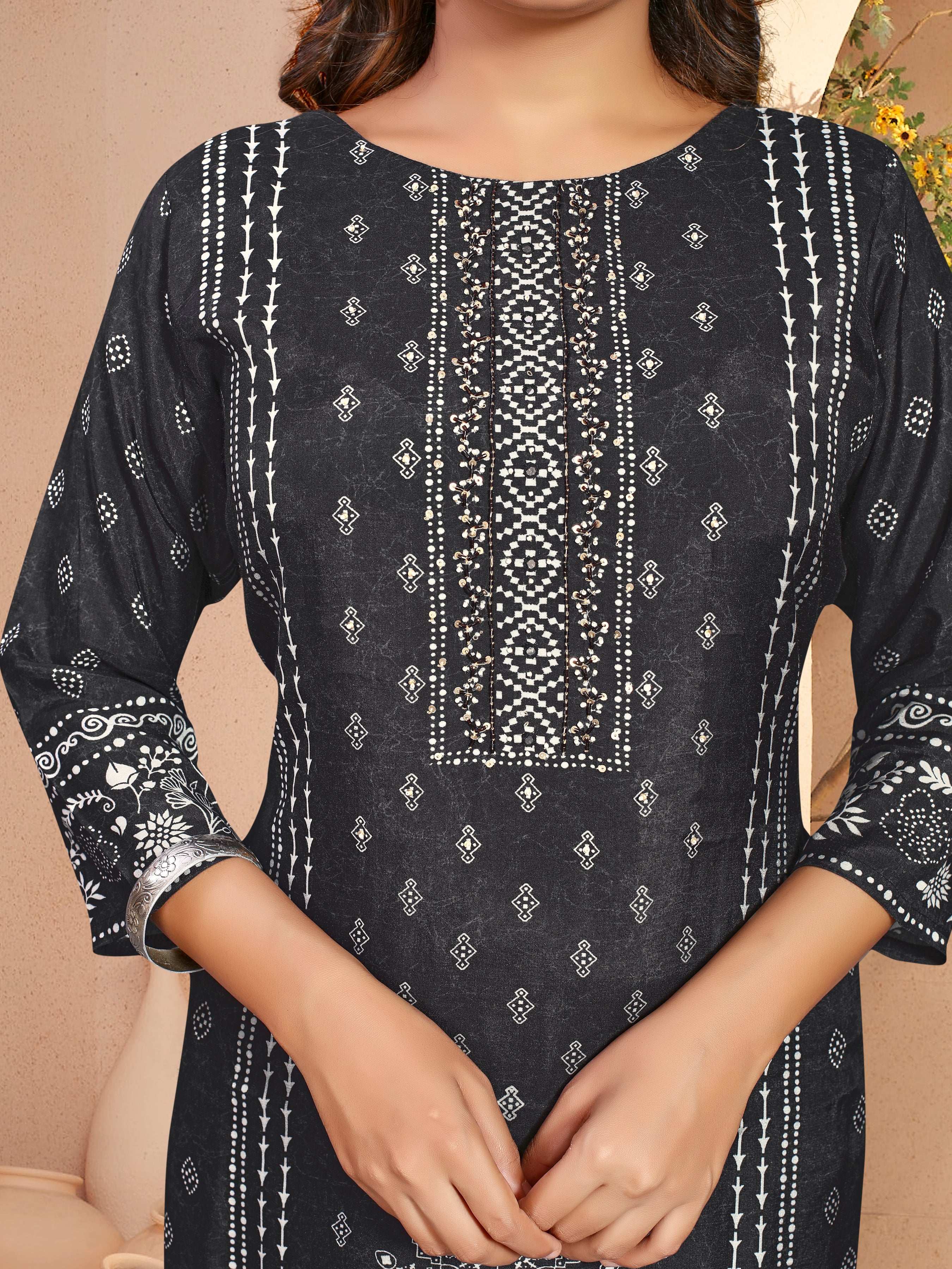 Black Pure Masleen 3 Pcs Suit