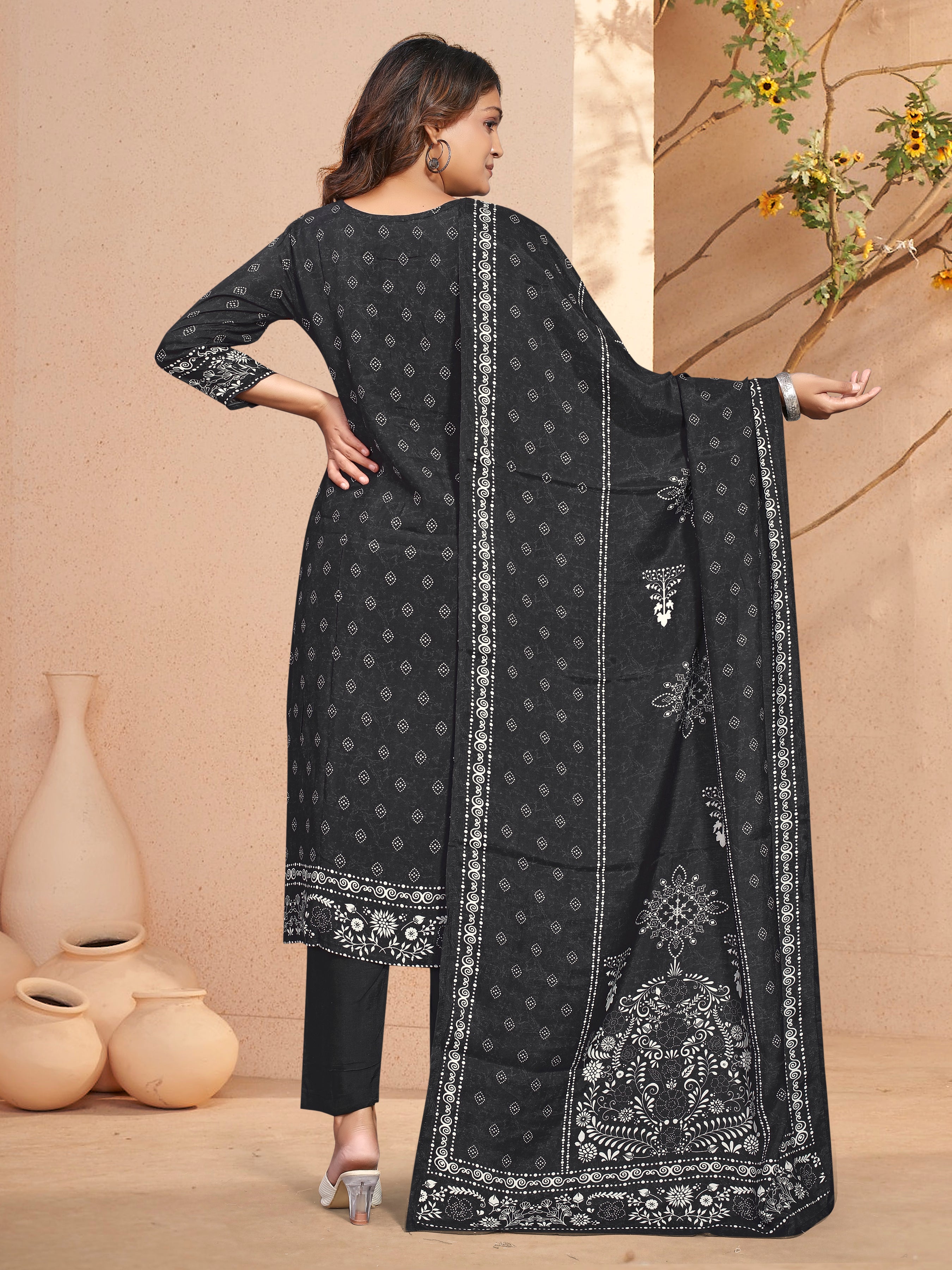 Black Pure Masleen 3 Pcs Suit