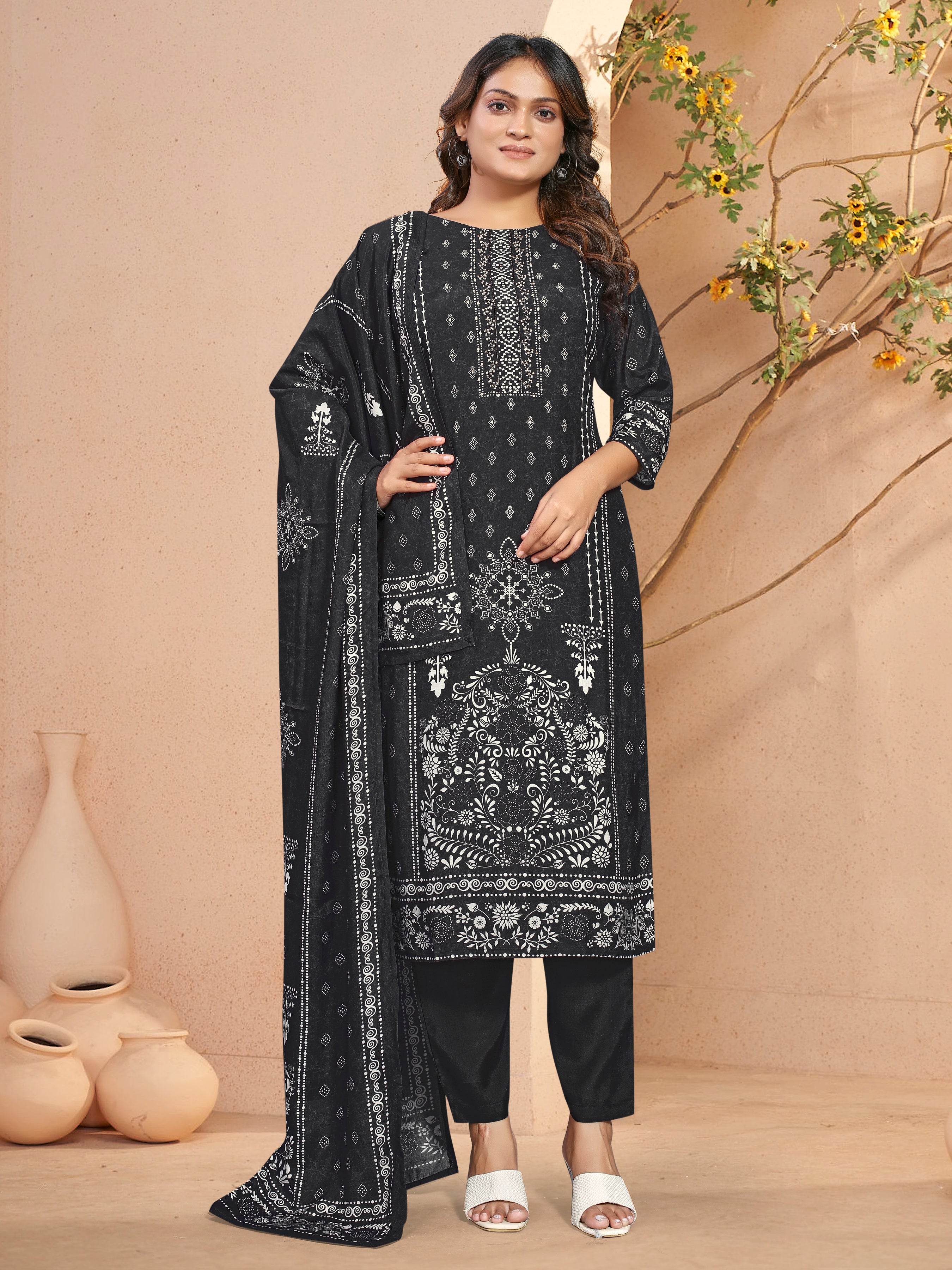 Black Pure Masleen 3 Pcs Suit
