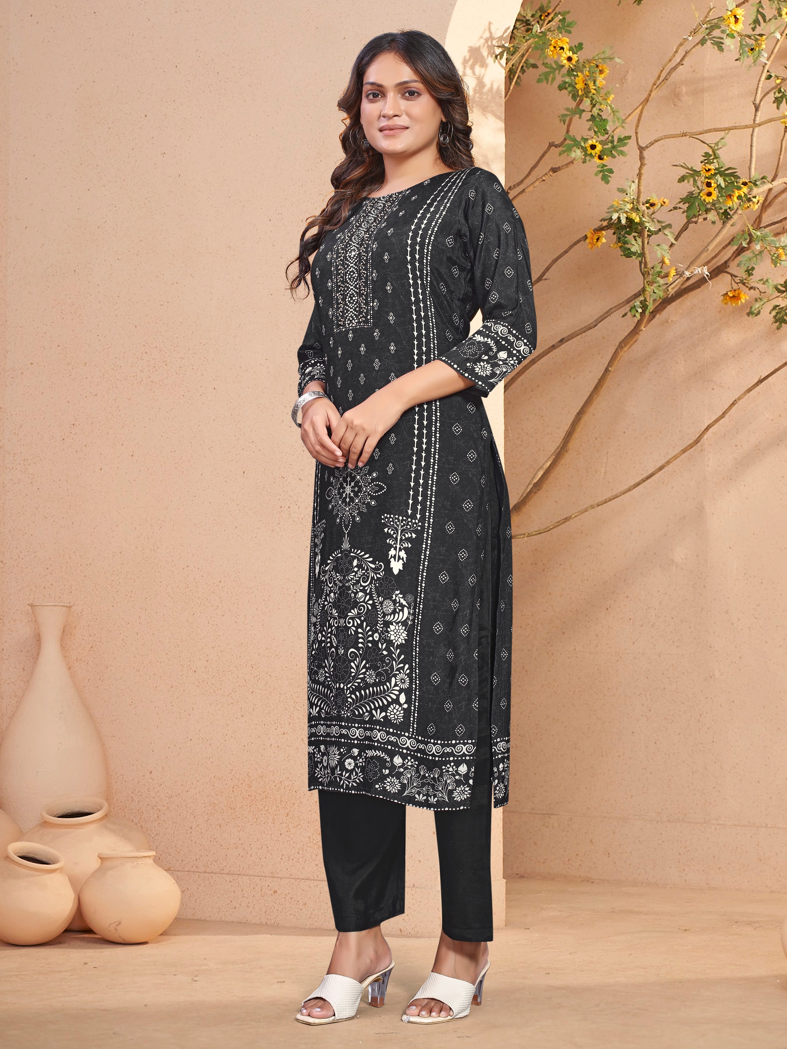 Black Pure Masleen 3 Pcs Suit