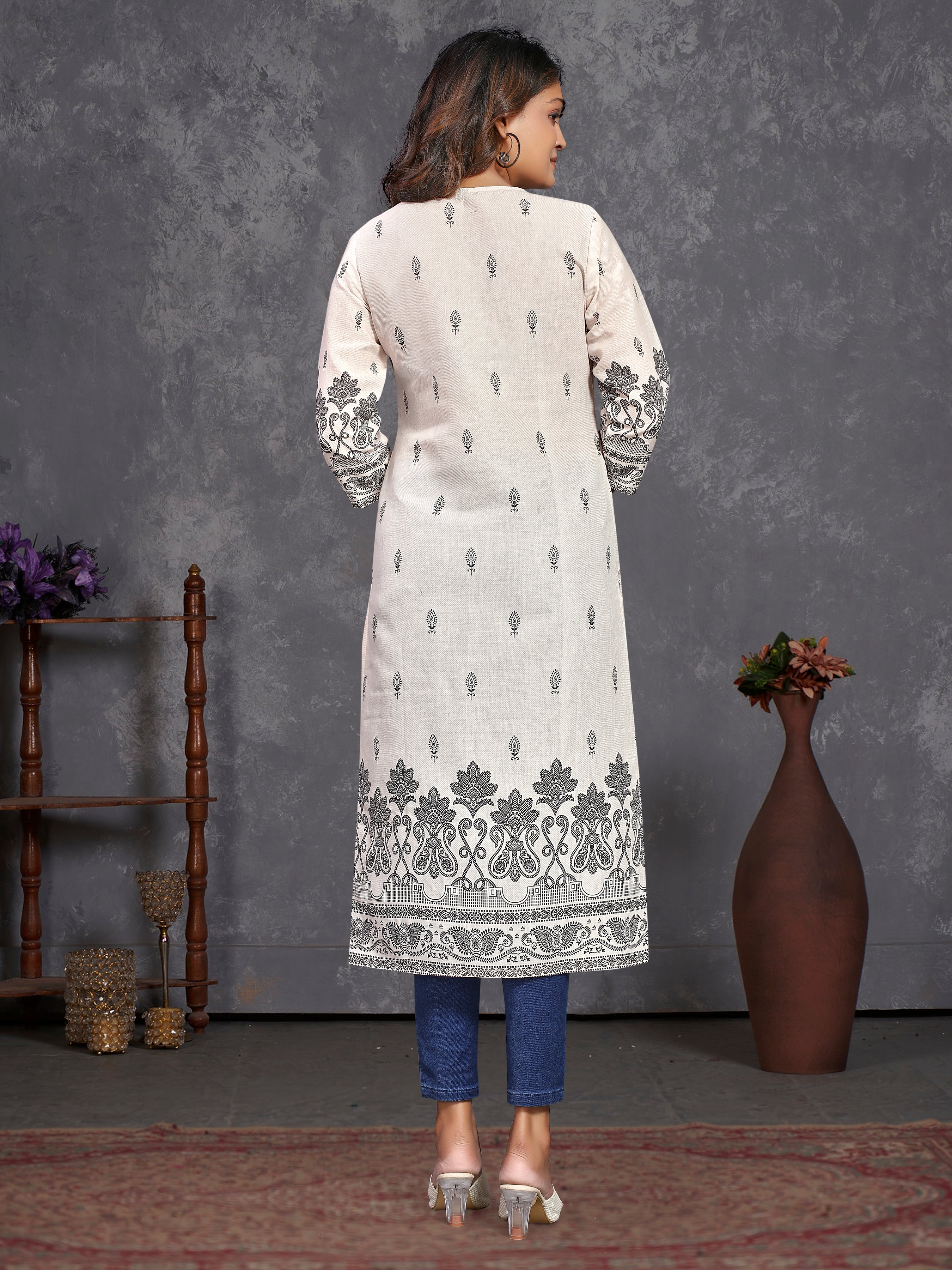 White Pure Cotton Siplhi Only Kurti