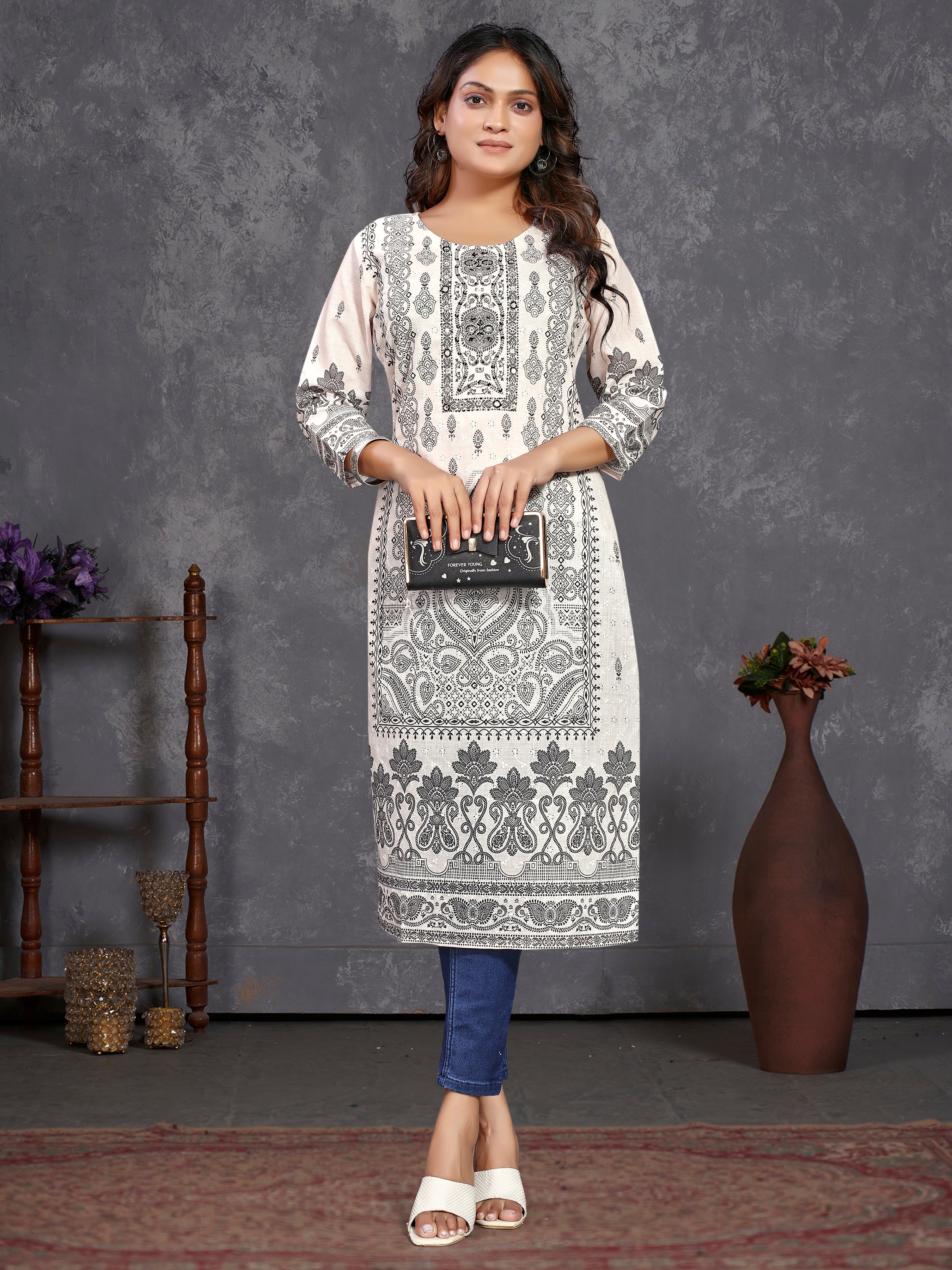 White Pure Cotton Siplhi Only Kurti