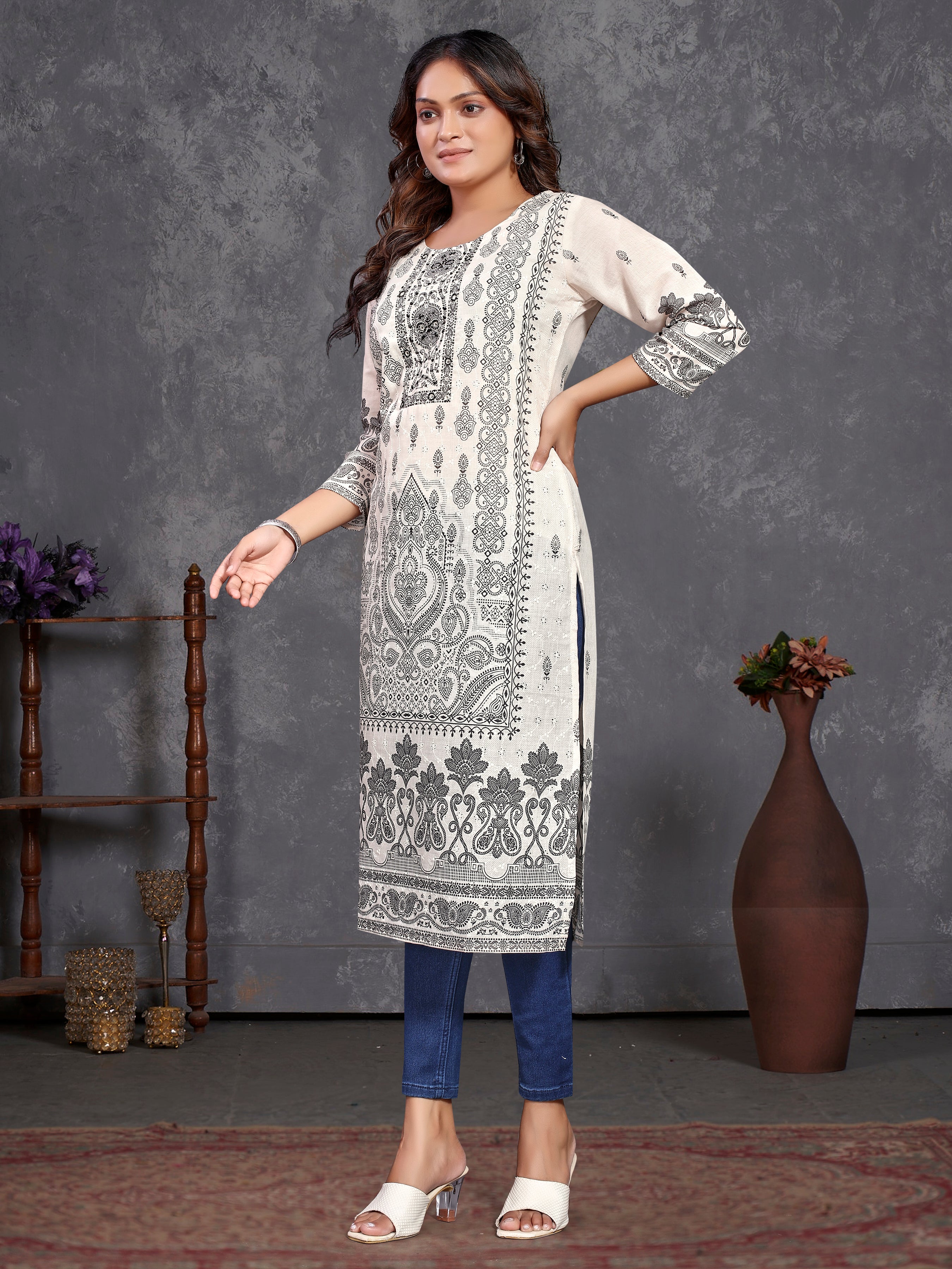 White Pure Cotton Siplhi Only Kurti