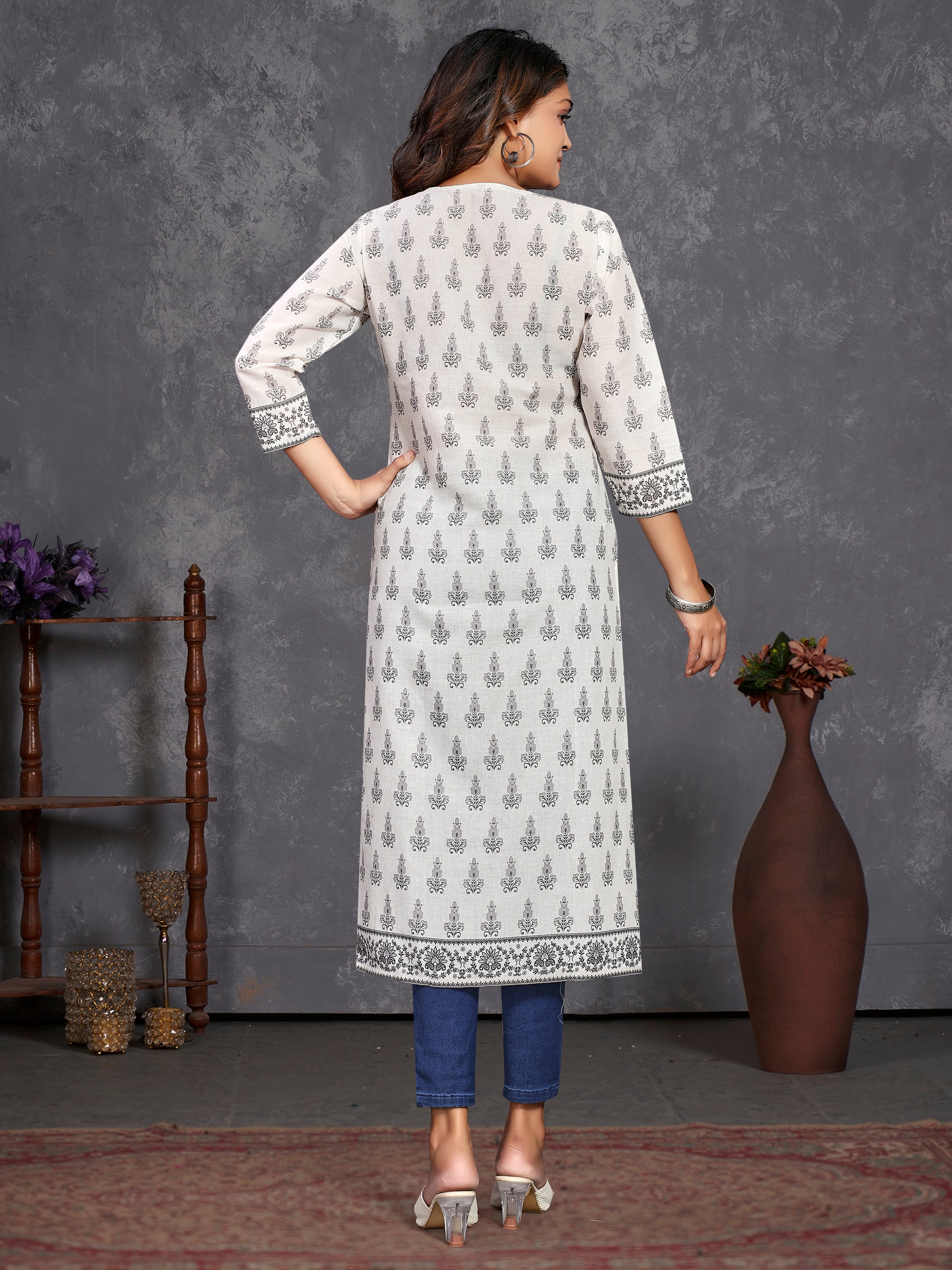 White Pure Cotton Siplhi Only Kurti
