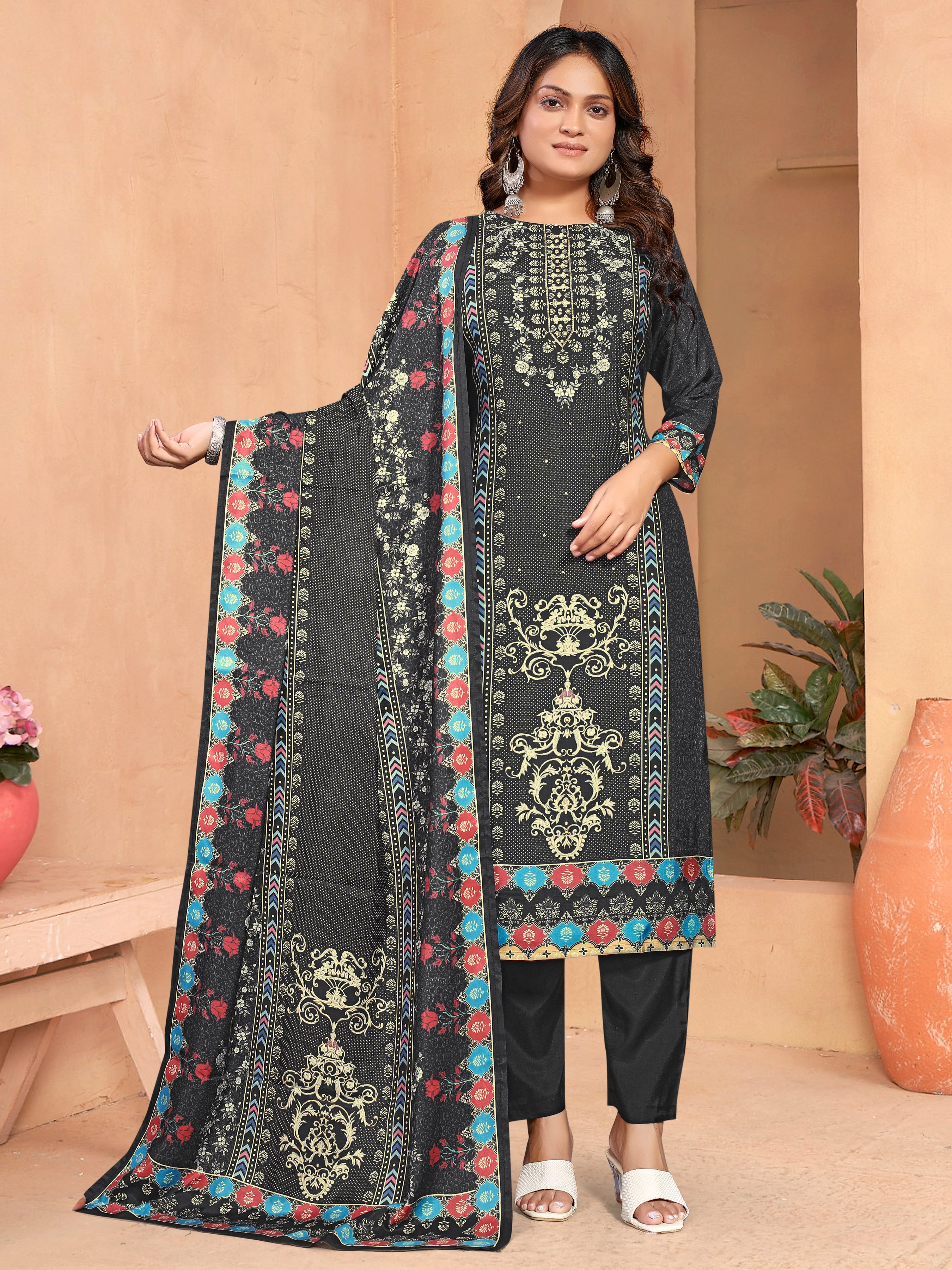 Black Pure Masleen 3 Pcs Suit