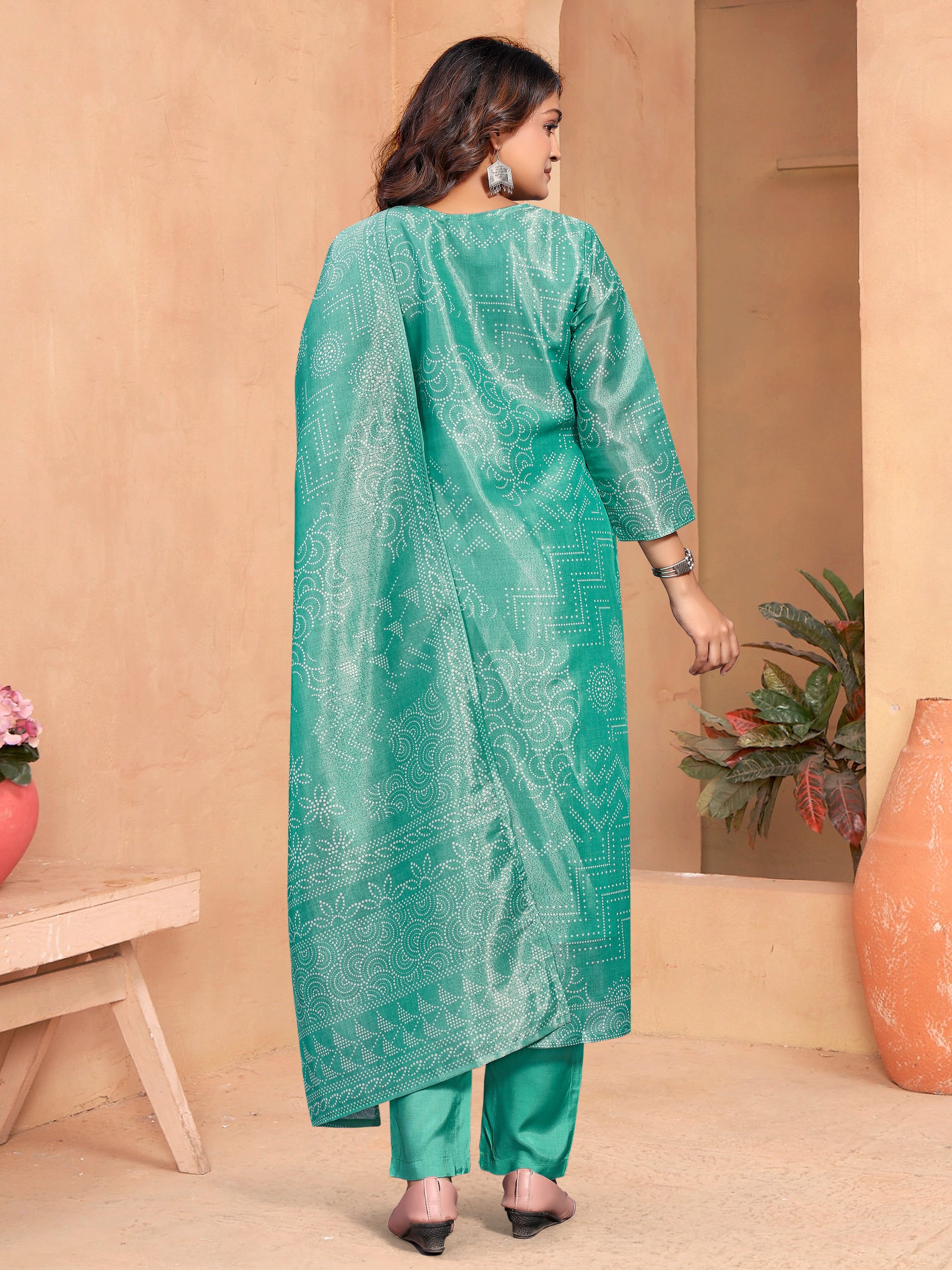 Blue Pv Shimmer Three Pcs Suit With Shmmer Dupatta