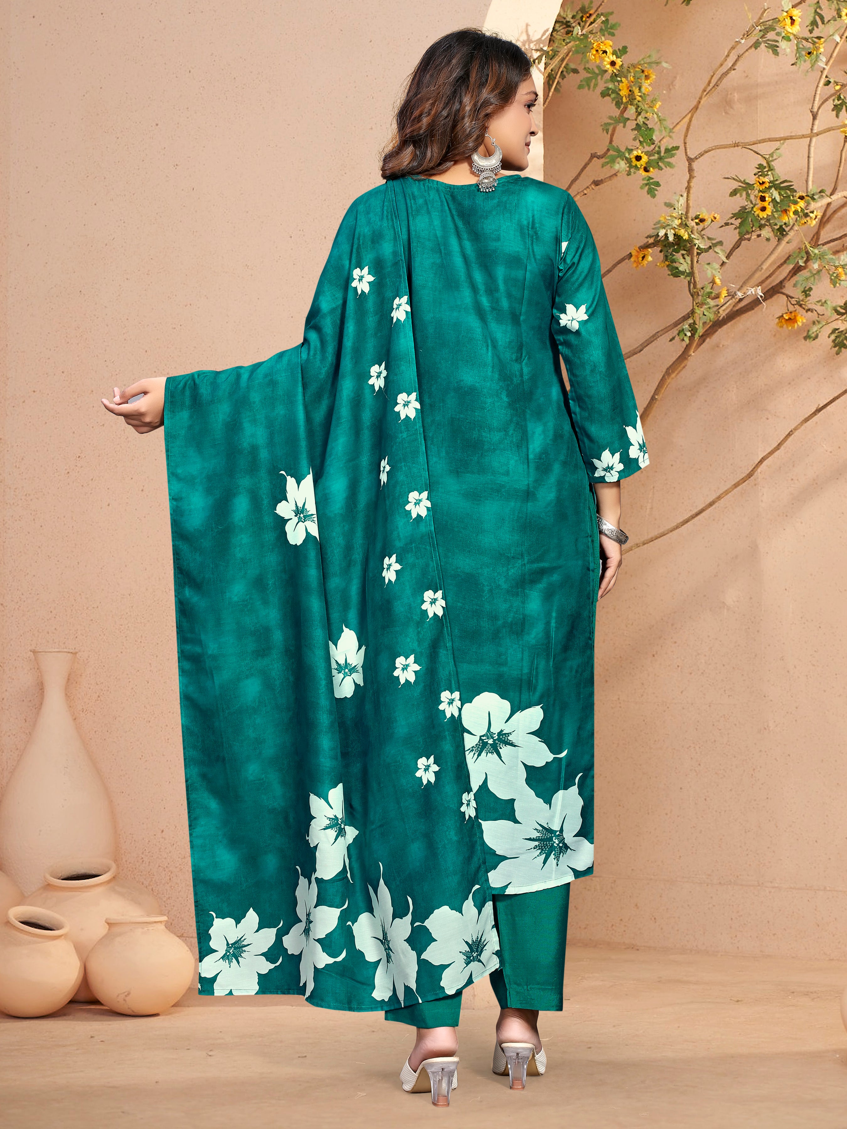 Green Pv Masleen 3 Pcs Suit