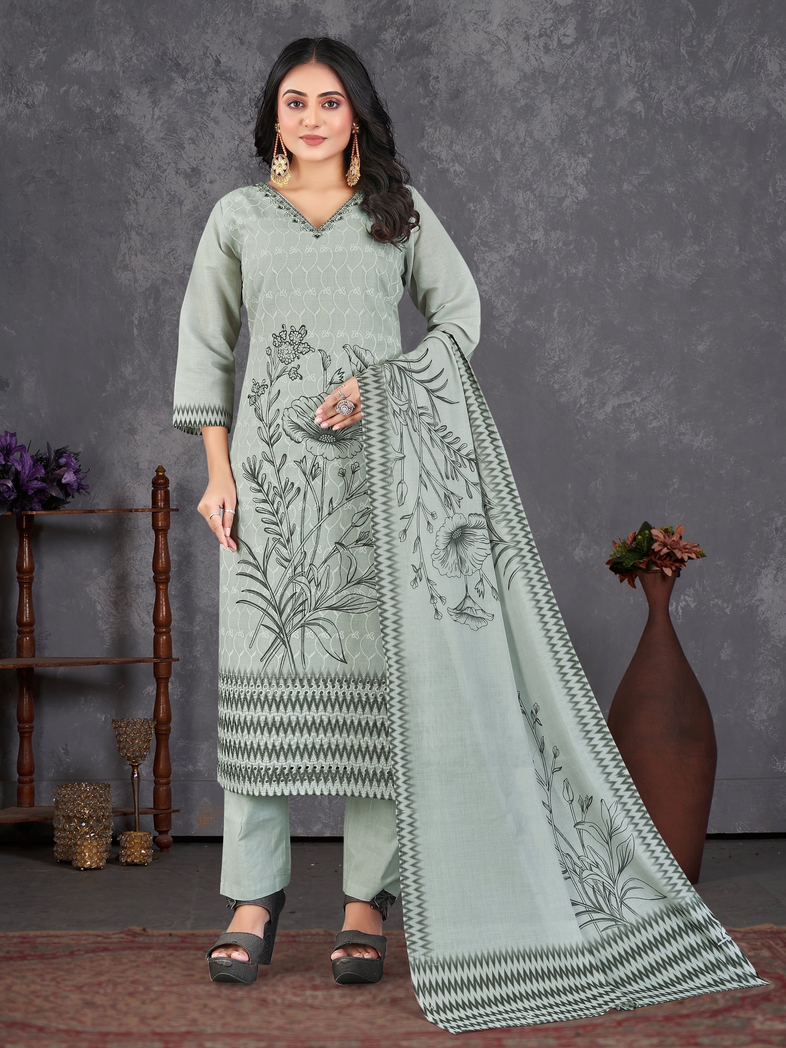 Greypure Cotton Siplhi 3 Pcs Suit