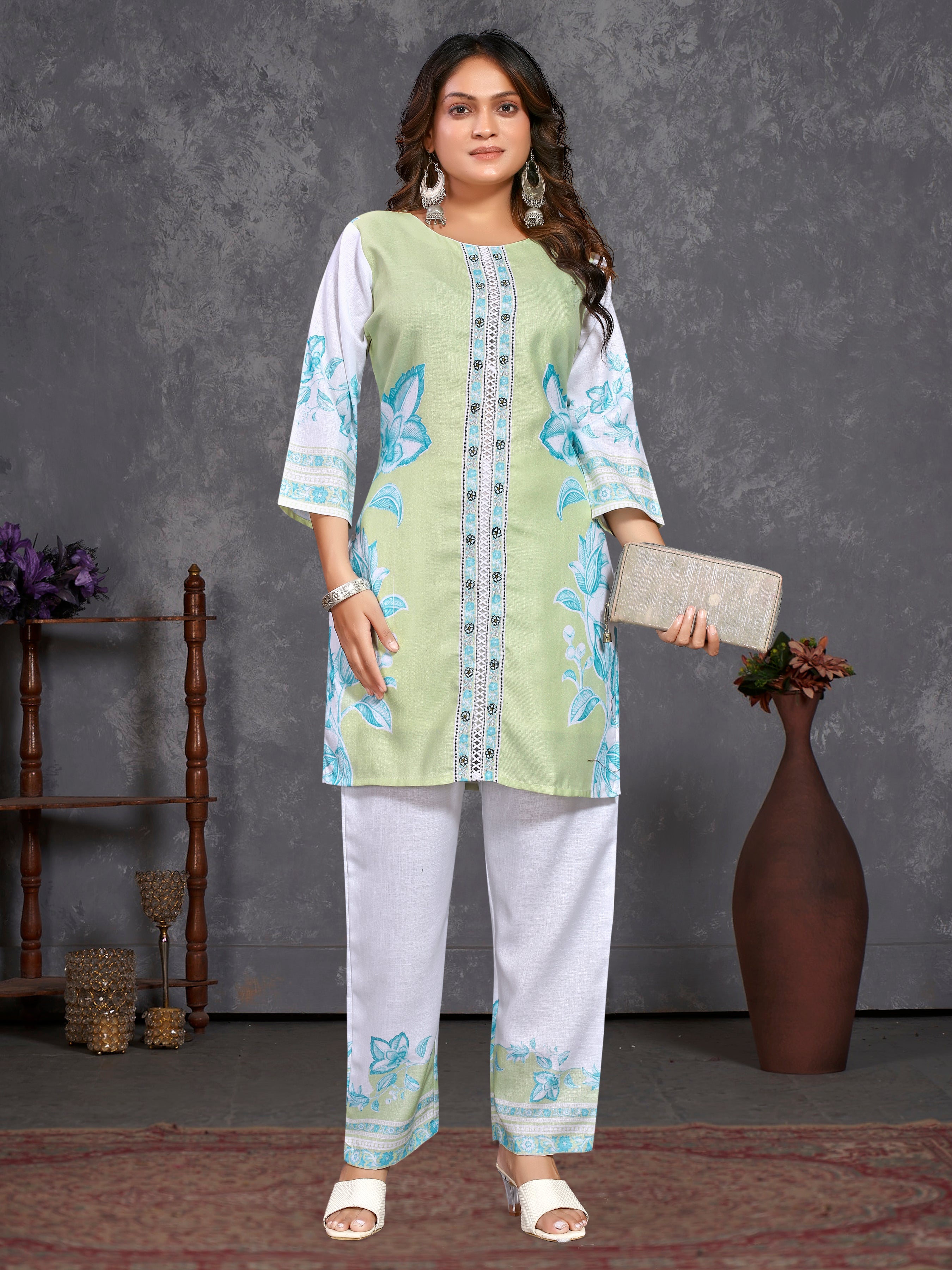 White Pure Linen  Coord-Set