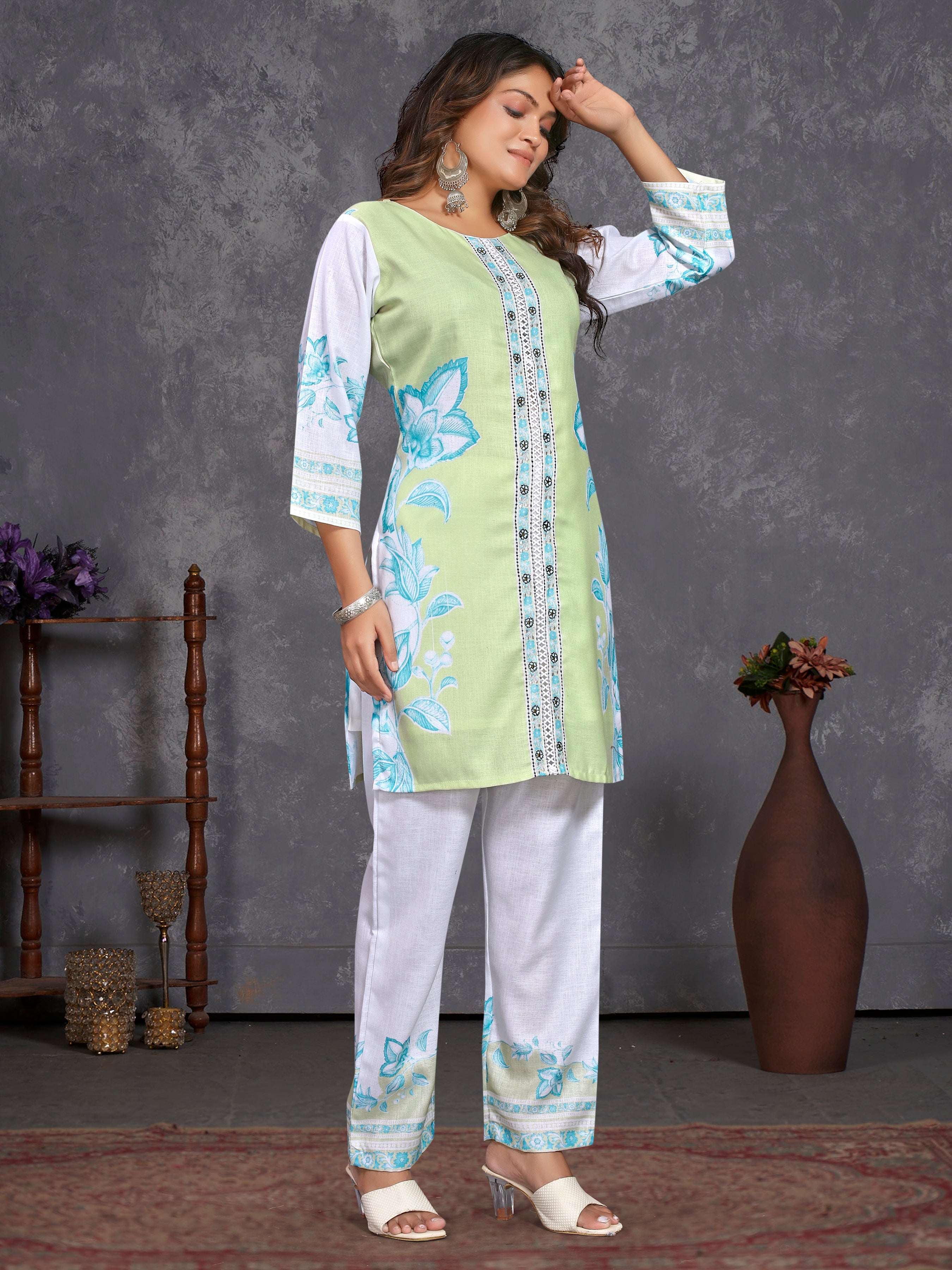 White Pure Linen  Coord-Set