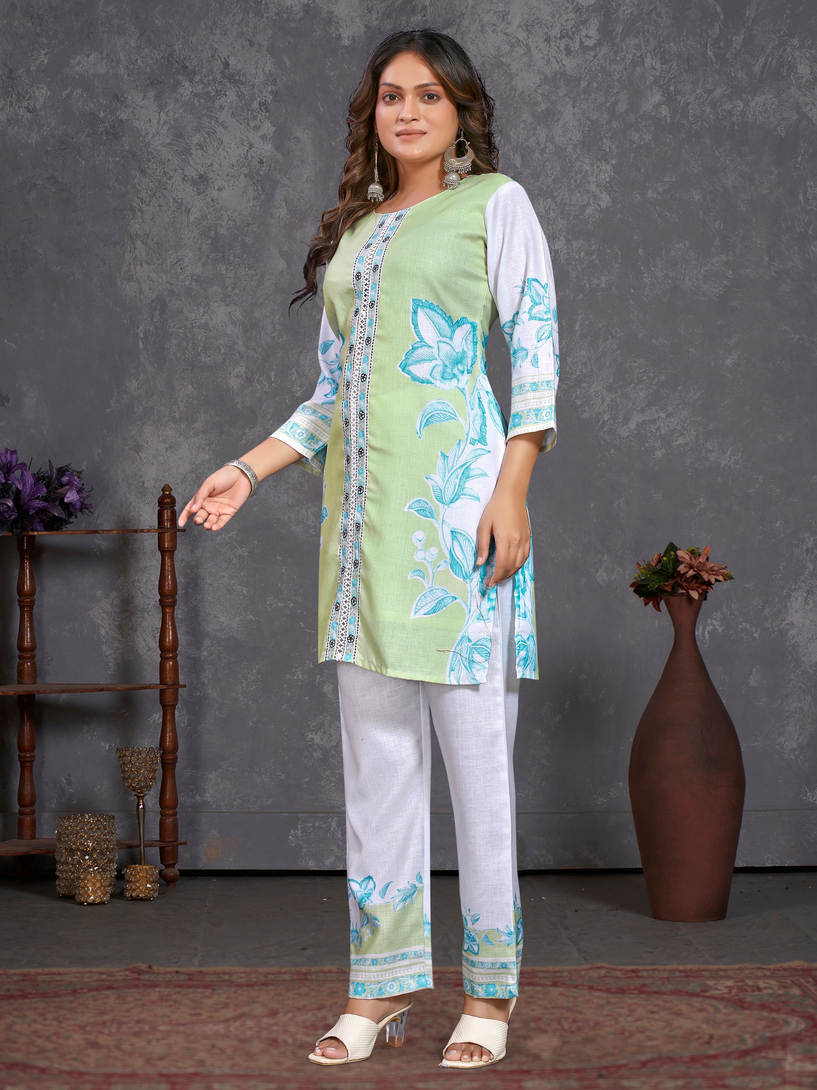 White Pure Linen  Coord-Set