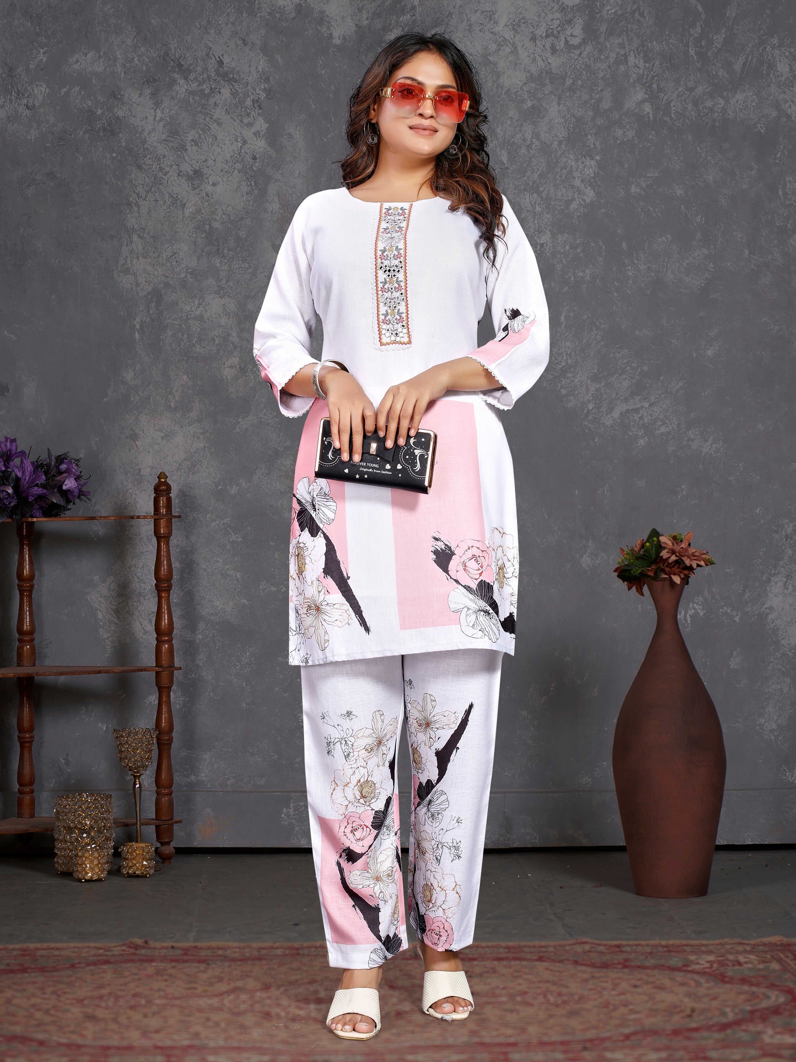 White Pure Linen  Coord-Set