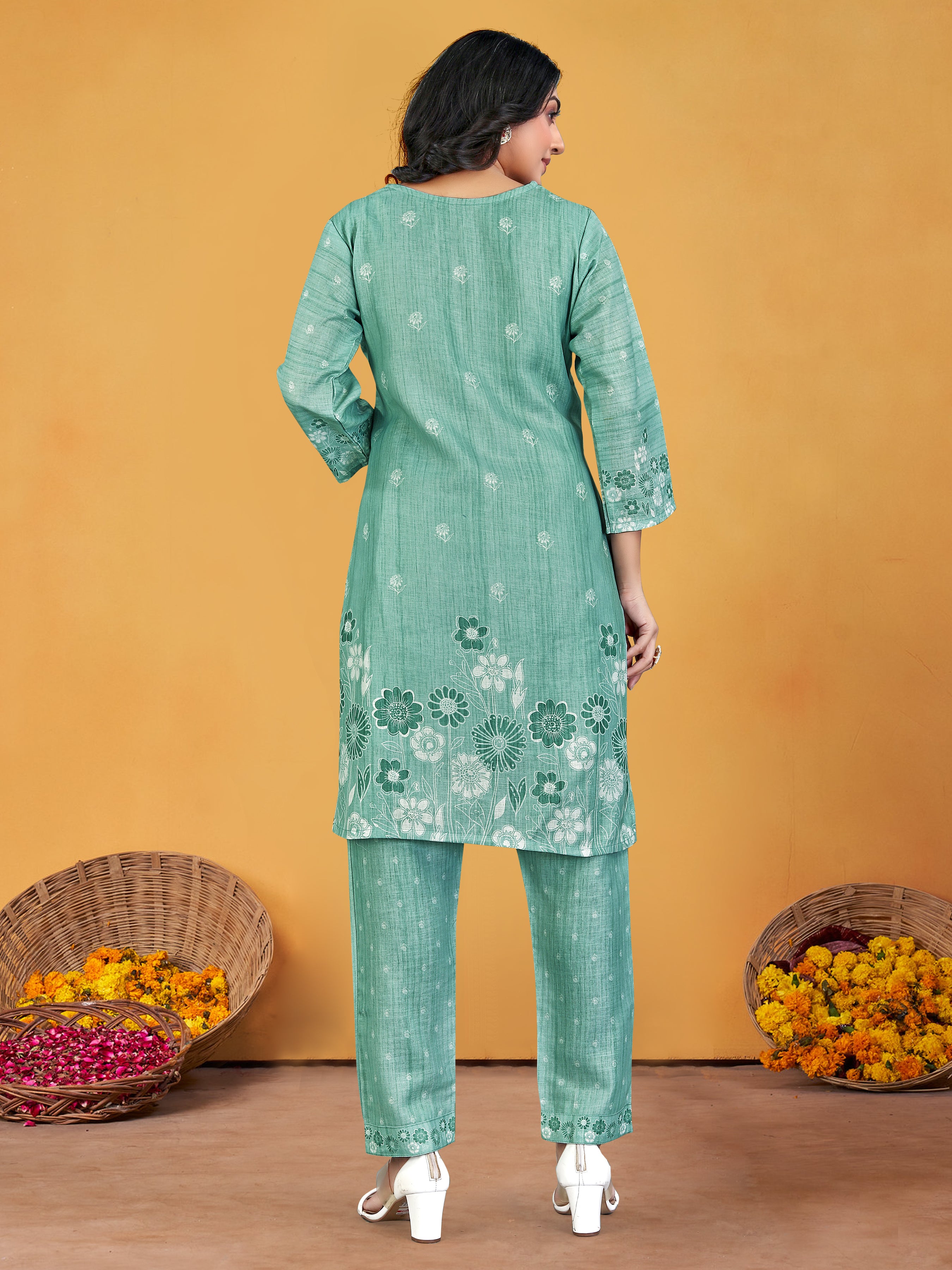 Sea Greenpure Linen  Coord-Set