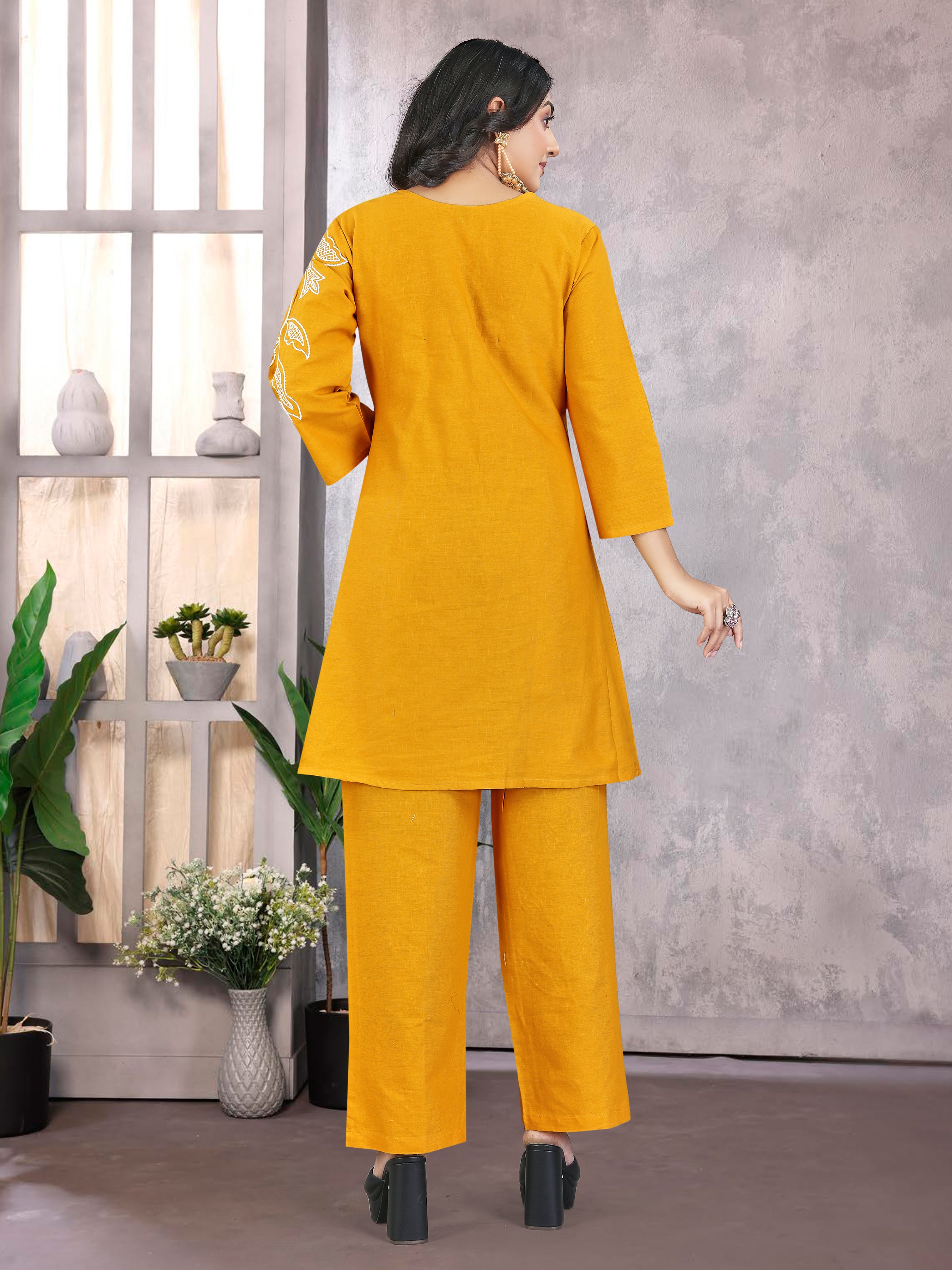 Yellow Pure Cotton Flex Coord-Set