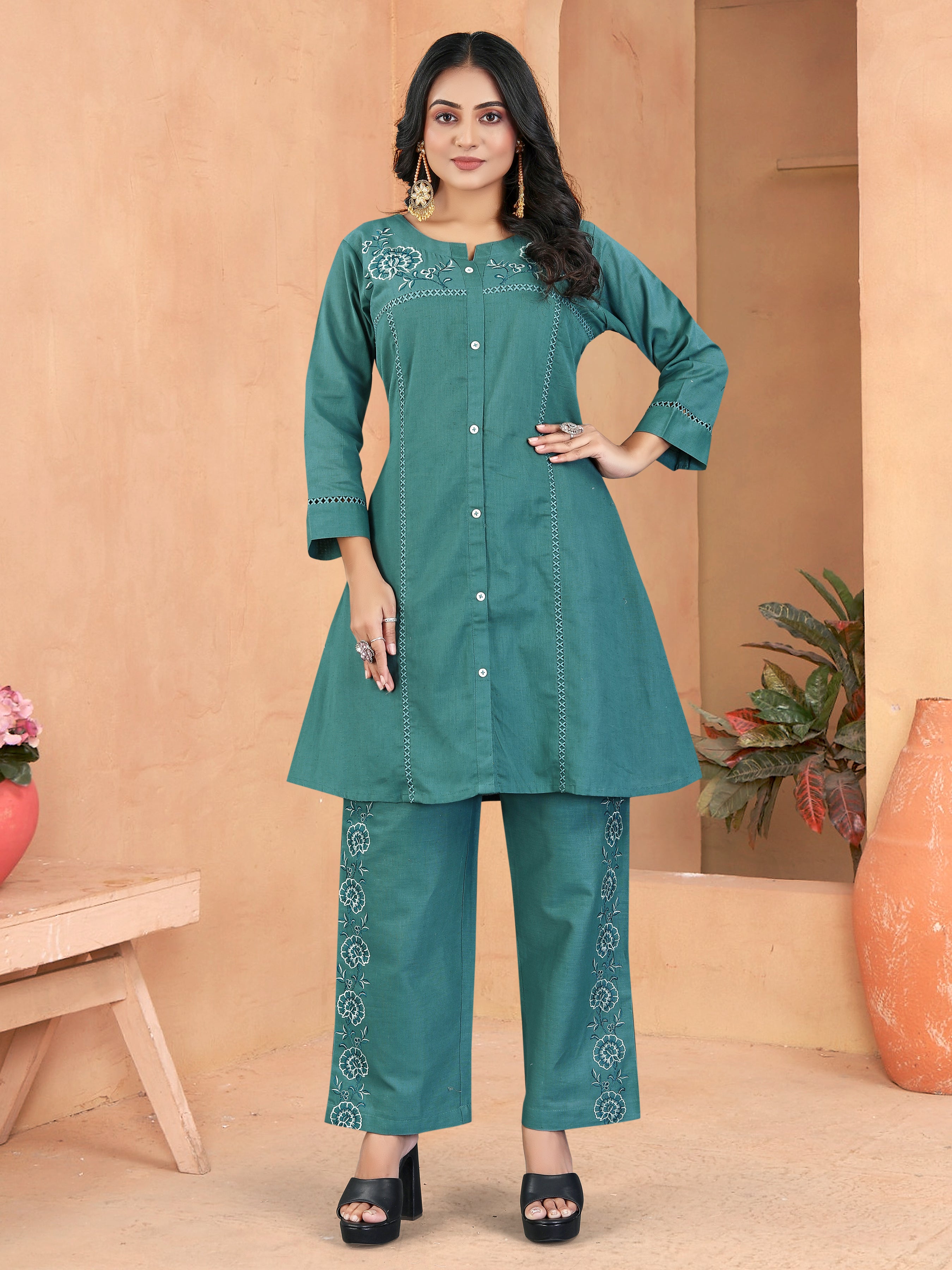 Blue Pure Cotton Flex Coord-Set