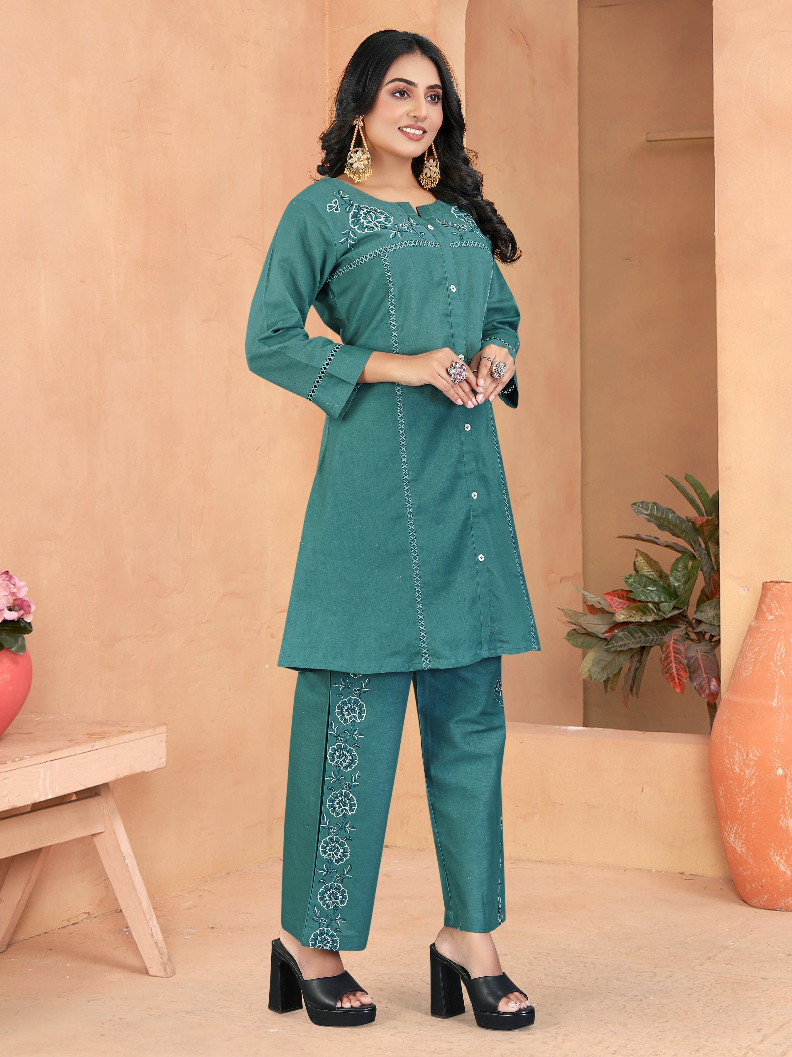 Blue Pure Cotton Flex Coord-Set