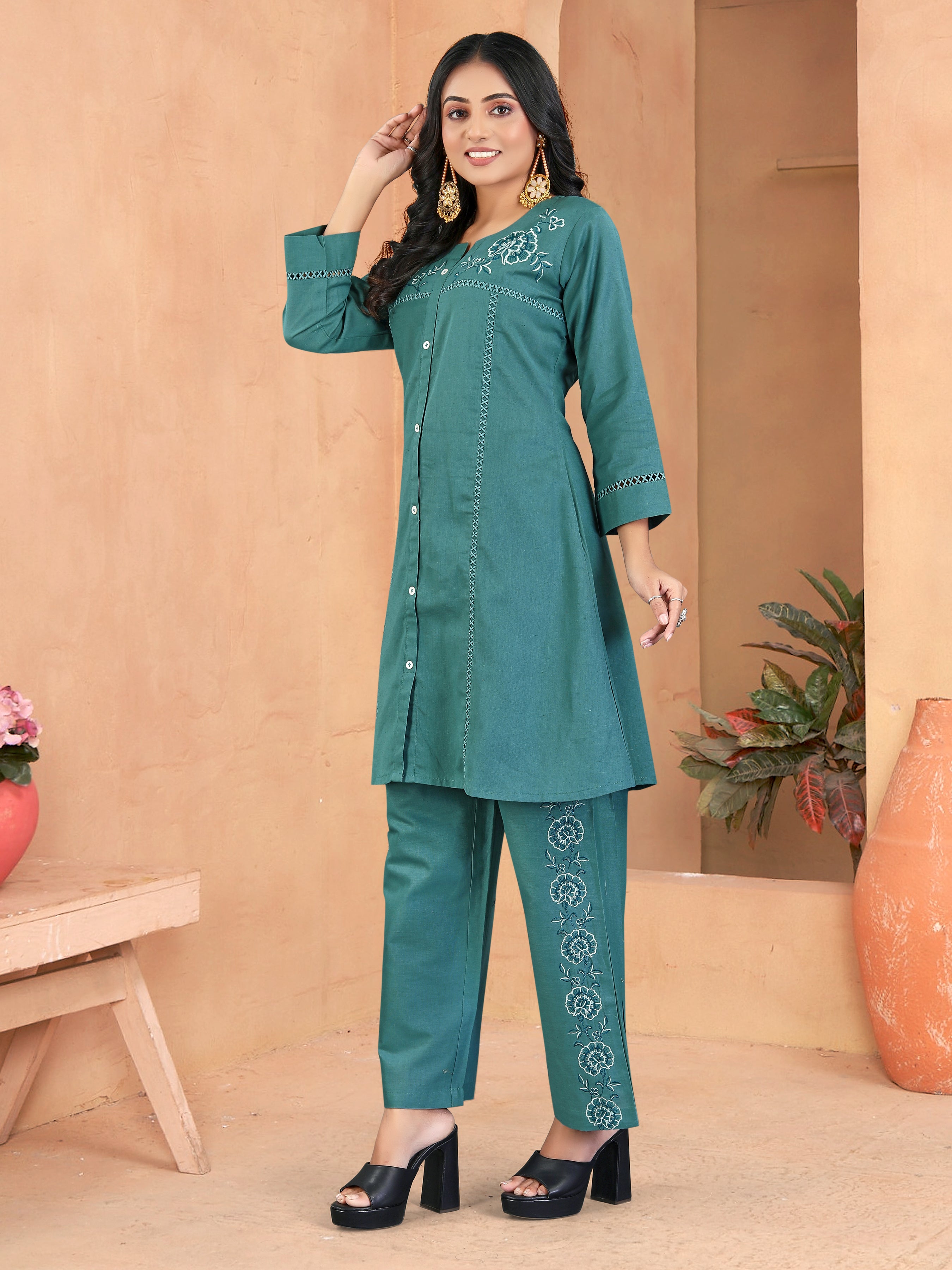 Blue Pure Cotton Flex Coord-Set