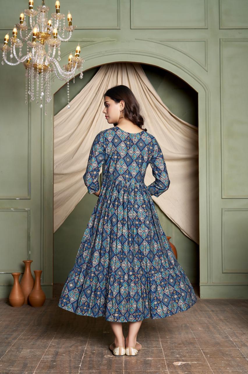 Blue Roman Silk Gowns