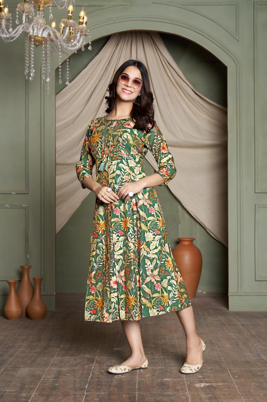 Green Roman Silk Gowns