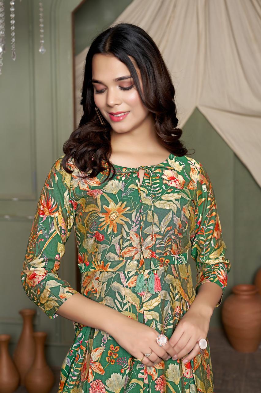 Green Roman Silk Gowns