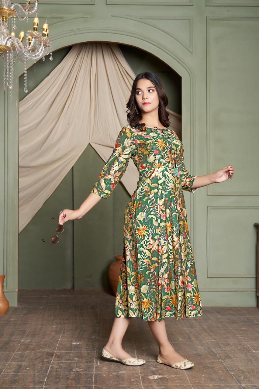 Green Roman Silk Gowns