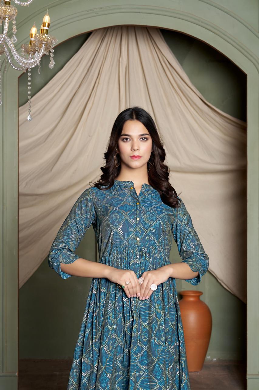 Blue Roman Silk Gowns