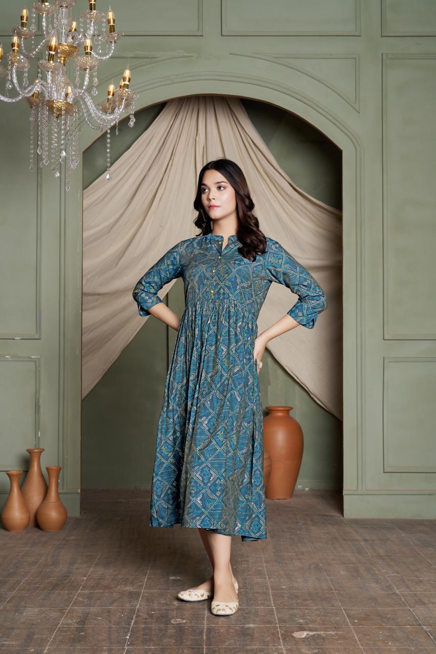 Blue Roman Silk Gowns