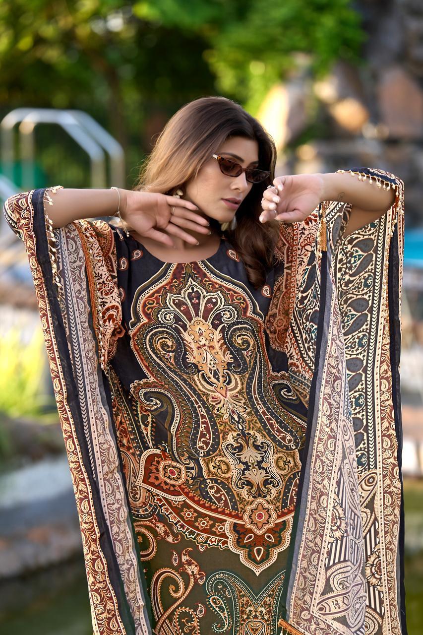 Multicolor Pure Natural Crepe Kaftans